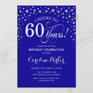 Invitation de fête du 60e anniversaire - Silver Ro