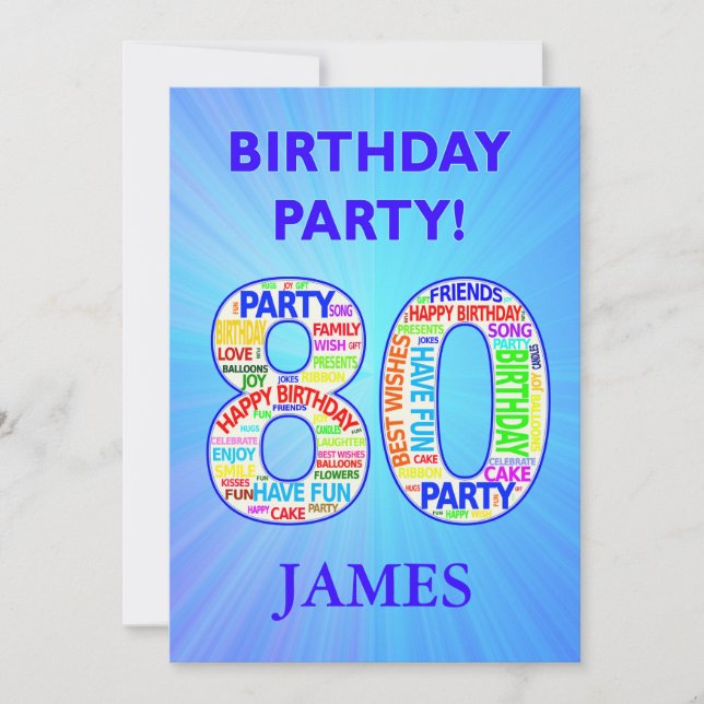 Invitation de fête du 80e anniversaire Ajouter un  (Devant)