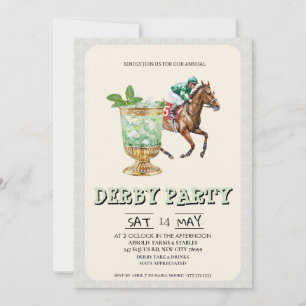 Invitation de fête du Derby du Kentucky Mint Julep
