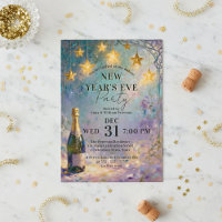 Invitation de fête du Nouvel An avec peinture à l'