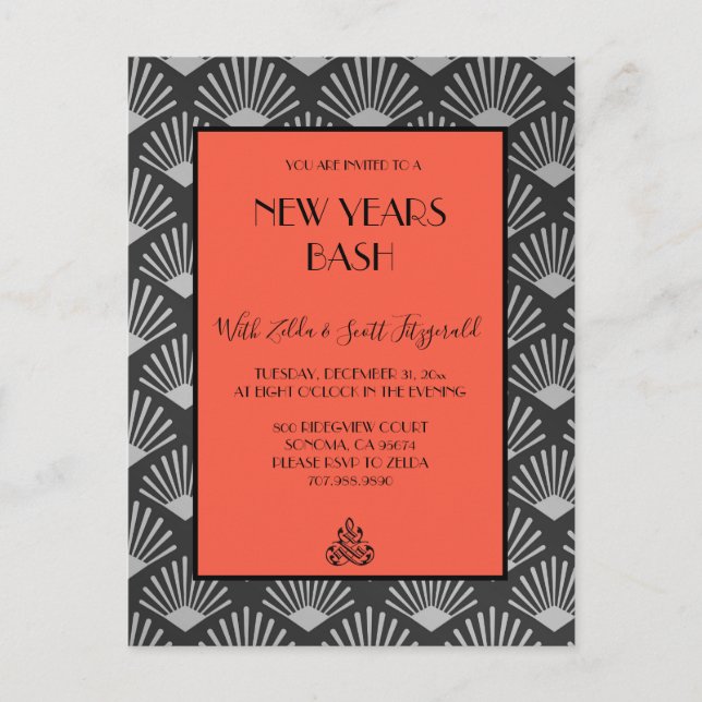 Invitation de fête du Nouvel An dans le style Gats (Devant)