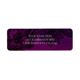 Invitation de fête élégante en dentelle noire rose