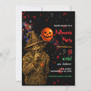 Invitation de fête en costume de clown d'Halloween