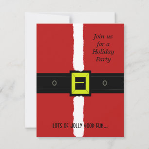Invitation de fête en costume de Père Noël joyeux