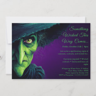 Invitation de fête en costume de sorcière méchante