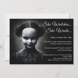 Invitation de fête en costume d'Halloween de poupé