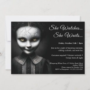 Invitation de fête en costume d'Halloween de poupé