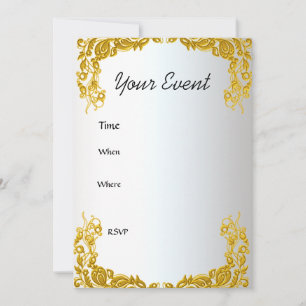 Invitation de fête en or