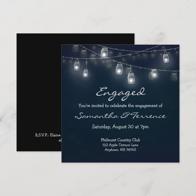 Invitation de fête engagée Lumières de Lucioles da (Devant / Derrière)