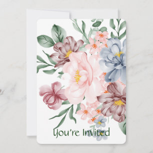 Invitation de fête florale aquarelle
