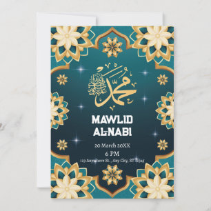 Invitation de fête florale enchantée pour l'Eid Ma