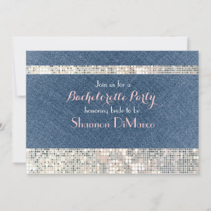 Invitation de fête Glam Glamour Denim Sequins Glit