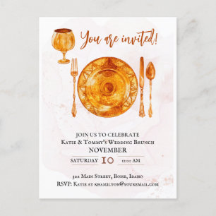 Invitation de fête Gold Plats magiques