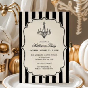 Invitation de fête Halloween gothique rayures lust