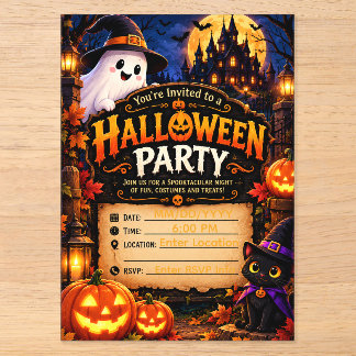 Invitation de fête Halloween mignonne | Modèle eff