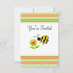 Invitation de fête mignonne abeille bourdon