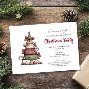 Invitation de fête mignonne et drôle de Noël en fo