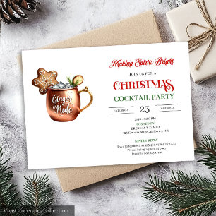 Invitation de fête moderne pour cocktails de Noël 