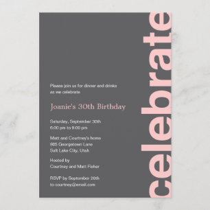 Invitation de fête moderne - Rose