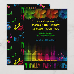 Invitation de fête néon Rétro 80's