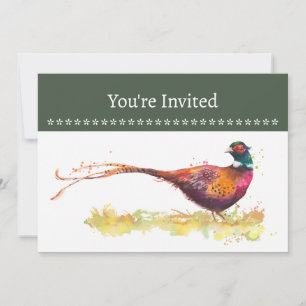 Invitation de fête personnalisée Faisan à colier p