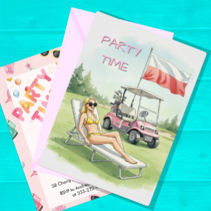 Invitation de fête polonaise, Golf, Pologne, Anniv