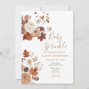 Invitation de fête prénatale bébé automne florale