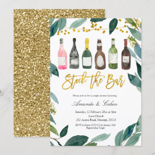 Invitation de fête prénatale couple avec verdure s