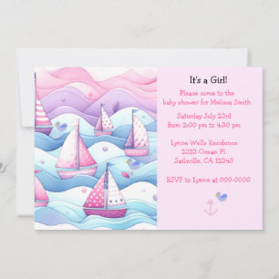 Invitation de fête prénatale pour bébé fille voili