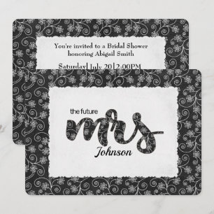Invitation de fête prénuptiale de Mme Floral