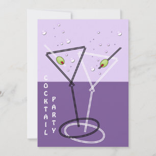 Invitation de fête rétro Cocktail