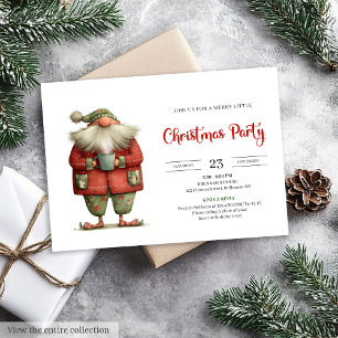 Invitation de fête rouge et verte imprimable avec 