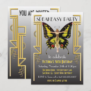 Invitation de fête Speakeasy Flapper Gatsby le Mag