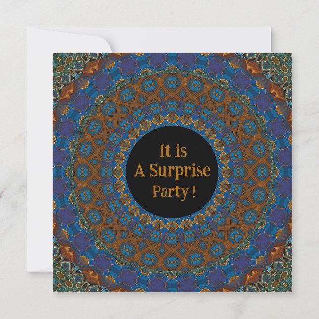 Invitation de fête surprise Mandala décorative (Devant)