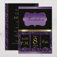 Invitation de fête tout usage - Léopard | Texte à 