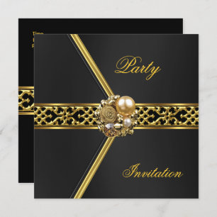 Invitation de fête Toutes les occasions Black Velv