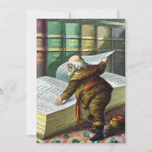 Invitation de fête vintage Père Noël méchant genti