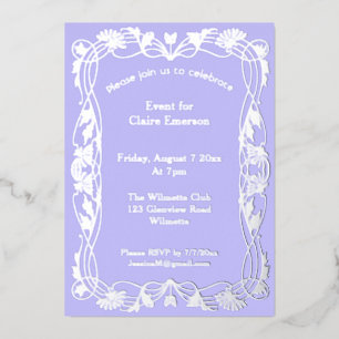 Invitation de feuille de cadre floral Art nouveau