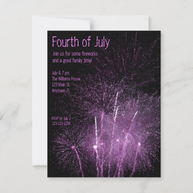 Invitation de feux d'artifice (Devant)