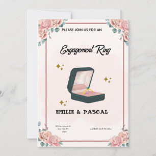 Invitation de fiançailles à l'aquarelle florale ro