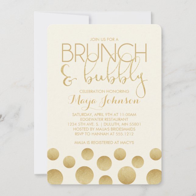 Invitation de Fiançailles Brunch et Bulles (Devant)