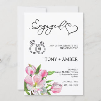 Invitation de fiançailles florale minimaliste