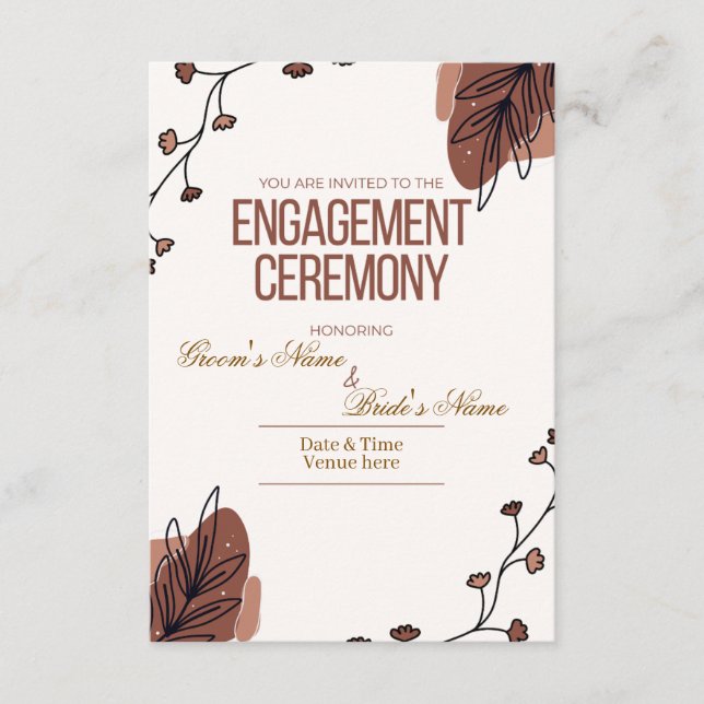 Invitation de fiançailles Moderne Boho (Devant)