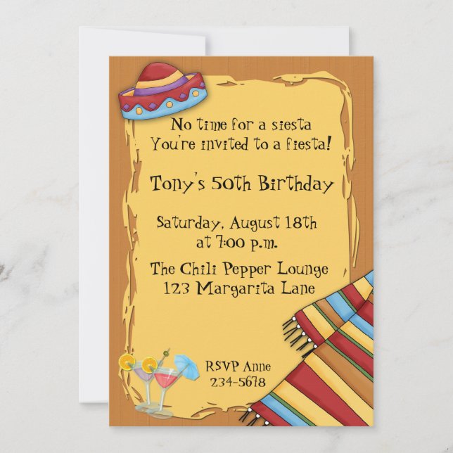 Invitation de fiesta (Devant)