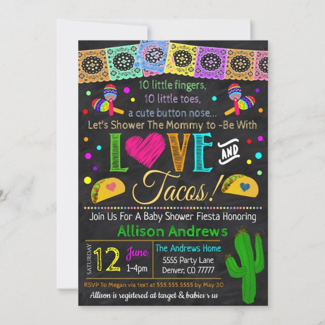 Invitation de Fiesta Baby shower (Devant)
