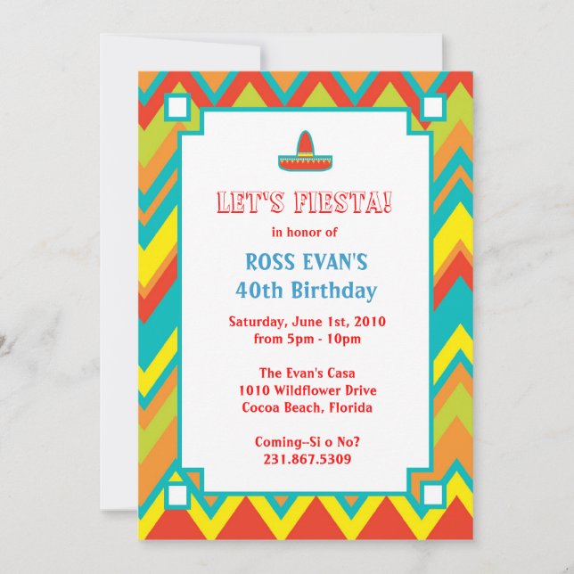 Invitation de Fiesta Cinco De Mayo (Devant)