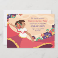 Invitation de Fiesta, danseuse folklorique mexicai