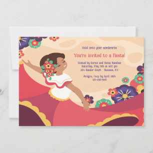 Invitation de Fiesta, danseuse folklorique mexicai