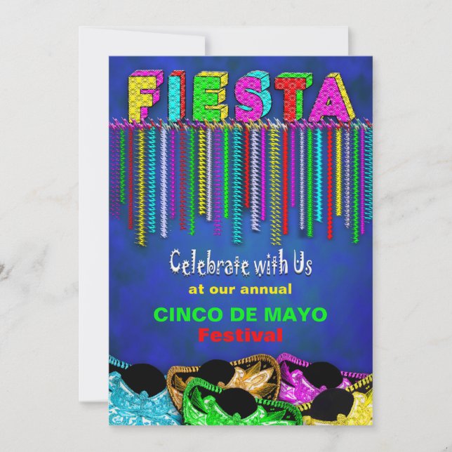 INVITATION DE FIESTA PARTY - CINCO DE MAY0 - BRILL (Devant)