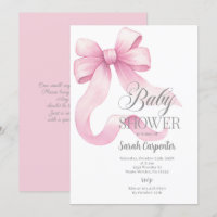 Invitation de fille Baby shower de la ceinture ros
